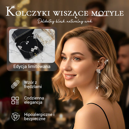 💕Walentynkowa promocja – 50% rabatu💕 Proste klipsy z motywem motyla i kwiatu z chwostami – eleganckie i wygodne, bez przekłuwania uszu 🌸🦋