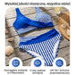 Dwuczęściowy kostium kąpielowy bikini w blokach kolorystycznych i paski