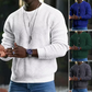 🎁JMIERR Sweter męski z okrągłym dekoltem – miękki, luźny sweter, klasyczny sweter z długim rękawem i ściągaczami