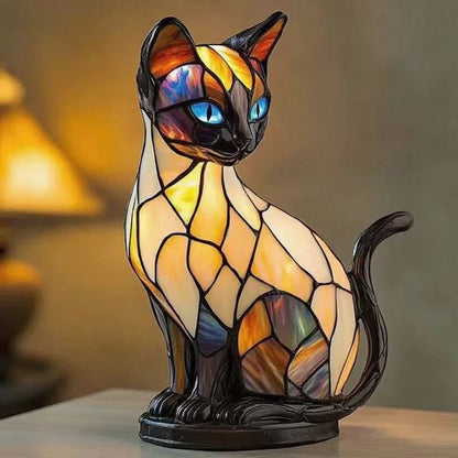 🐱🐶Lampa stołowa LED z rzeźbą szczeniaka w stylu colour blocking