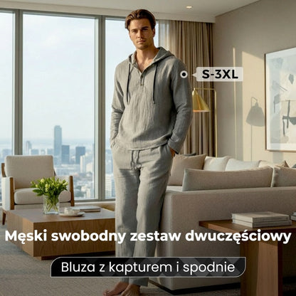 👕Męski Zestaw Bluza z Kapturem + Spodnie – Komfort, Styl i Wszechstronność