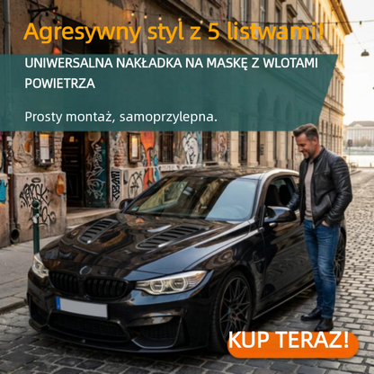 🚗Uniwersalny wlot powietrza na maskę – wygląd imitujący włókno węglowe  💨✨
