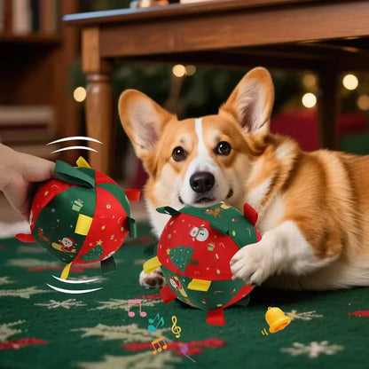 🎄🐶🐱 Zabawki dla zwierząt | Ładowana bombka świąteczna z dźwiękiem