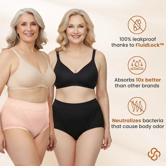 Bawełniane majtki Plus Size z wysokim stanem i ochroną przed przeciekaniem