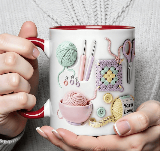 🔥Kubek z motywem włóczki – prezent dla rękodzielników i kreatywnych dusz ☕🧶✨🎁