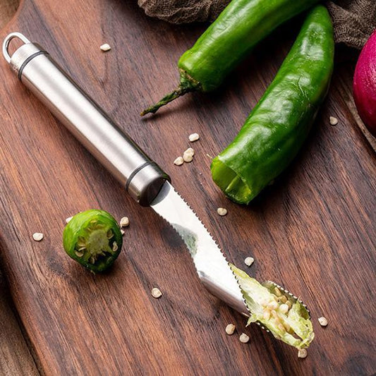 🌶️Kup 1 Get 1 za darmo🌶️Nierdzewna stalowa łyżka do usuwania pestek z papryczek chili