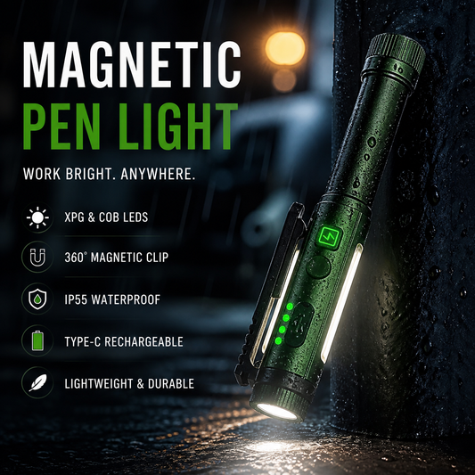 🔦 Latarka robocza w kształcie długopisu – 50% ZNIŻKI! OFERTA LIMITOWANA!💡✨Silny magnes, obrotowa głowica LED i przenośny design – idealna do napraw, majsterkowania i pracy w terenie. Niezbędnik w warsztacie i w domu! 🛠️