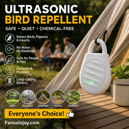 🔥Oferta ograniczona czasowo: kup 3, a 2 otrzymasz gratis! 🐦Koniec z problemami powodowanymi przez ptaki, dzikie zwierzęta i szarańczę! Przenośny ultradźwiękowy odstraszacz ptaków w formie breloka.