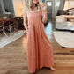 💖Letnia wyprzedaż 💖 Bawełniany kombinezon z szerokimi nogawkami plus size