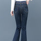 Damskie jeansy Slim Fit Flare z elastyczną talią