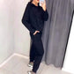 💝Damski brokatowy sweter z kryształkami i 2-częściowy casualowy zestaw ze spodniami