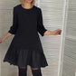 💞Luźna plisowana elegancka czarna sukienka