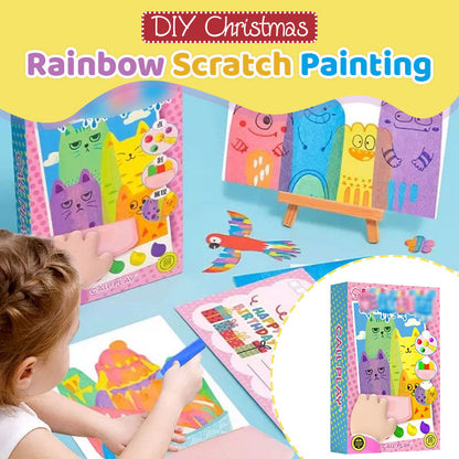 🎨 Świąteczne malowanie DIY Rainbow Scratch – kreatywne ozdoby świąteczne – płatność przy odbiorze ✨