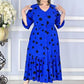 💝Elegancka sukienka w kropki plus size z dekoltem w szpic