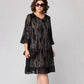 Damskie luźne sukienki w pionowe paski Plus Size Plus Size
