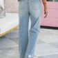 Jeansy z wysokim stanem i regulacją obwodu brzucha👖