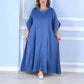 Sukienka damska plus size z perłową ozdobą