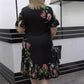 👗Elegancka falbaniasta sukienka z nadrukiem Plus Size