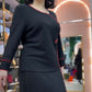 👗Dwuczęściowy damski elegancki czarny top i spódnica
