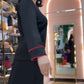 👗Dwuczęściowy damski elegancki czarny top i spódnica