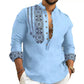 👔Koszula męska z kołnierzykiem stojącym Casual Shirt