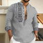 👔Koszula męska z kołnierzykiem stojącym Casual Shirt