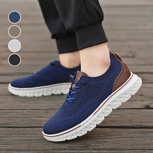 Fliwos Męskie oddychające, lekkie sneakersy z dzianiny patchworkowej