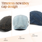🍃👒 Unisexowa dżinsowa czapka typu newsboy – ponadczasowa, z regulacją, oddychająca 🍂