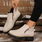 🔥Kobiety Round-Toe buty kostkowe z zamkiem błyskowym bocznym👢