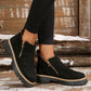 🔥Kobiety Round-Toe buty kostkowe z zamkiem błyskowym bocznym👢