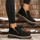 🔥Kobiety Round-Toe buty kostkowe z zamkiem błyskowym bocznym👢