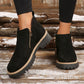 🔥Kobiety Round-Toe buty kostkowe z zamkiem błyskowym bocznym👢