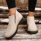 🔥Kobiety Round-Toe buty kostkowe z zamkiem błyskowym bocznym👢