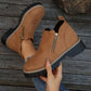 🔥Kobiety Round-Toe buty kostkowe z zamkiem błyskowym bocznym👢