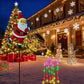 Wczaruj świąteczną atmosferę! 🎅 Lampa solarna Święty Mikołaj – magiczne światło wypełnia ogród świątecznym blaskiem. ✨