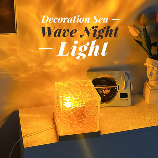 🌊Dekoracyjna lampka nocna z efektem fal morskich