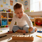 Drewniana zabawka Montessori z śrubokrętem