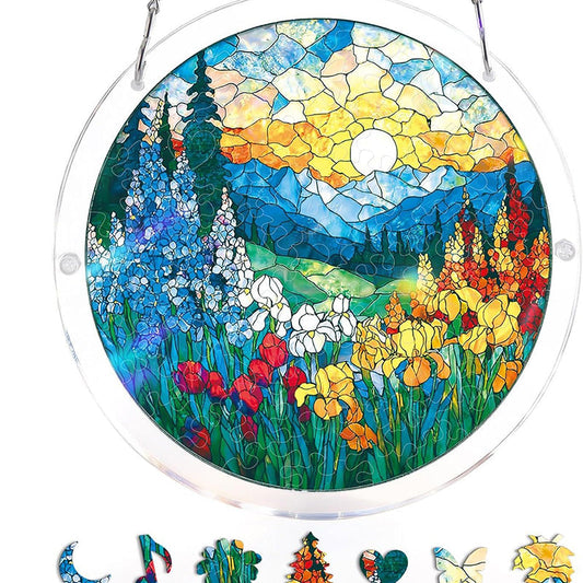 Akrylowa układanka ”Zachód słońca i morze” do zawieszenia w oknie