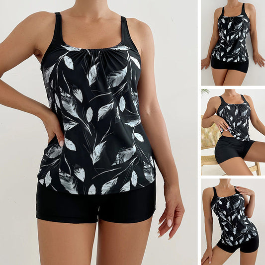 👙🌺 Damska dwuczęściowa kostium kąpielowy w kwiatowy wzór – modelujący sylwetkę – płatność przy odbiorze ✨✅
