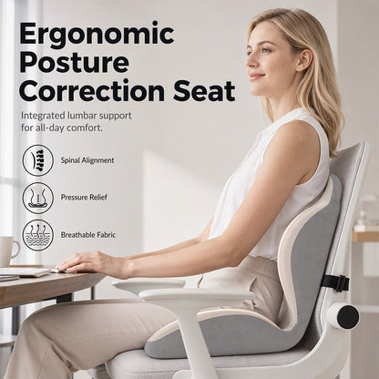 🪑 Poduszka na krzesło z pianką memory💪Z podparciem pleców, ergonomiczna i wygodna – idealna do biura, samochodu i domu.Łagodzi ból pleców i zmęczenie podczas długiego siedzenia.💺