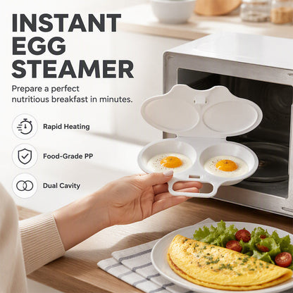 🍳 Foremka do jajek w mikrofalówce –  KUP 1 → 1 GRATIS! OFERTA LIMITOWANA!🥚💨Z pokrywką i uchwytem – gotuje jajka na miękko i twardo w kilka minut. Twój poranek nigdy nie był prostszy! ✨