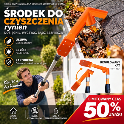 🧹 Narzędzie do czyszczenia rynien – bez wchodzenia na drabinę i bez ryzyka! 🏠✨