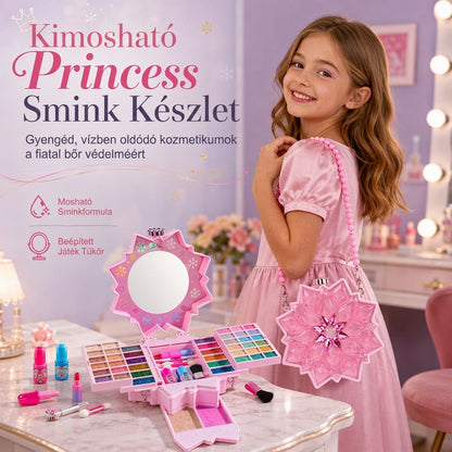 ✨ Zestaw do makijażu “Księżniczka” – produkt nie powodujący podrażnień, z tackami i przenośnym etui 🎀