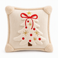 🎄 Haftowana poszewka na poduszkę w kształcie choinki z kokardką, 45 x 45 cm – ozdobna poszewka na poduszkę do salonu, na sofę 🧸