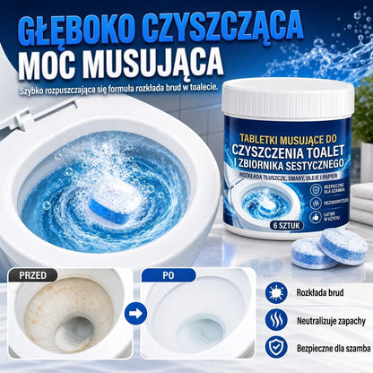 Musujące tabletki do czyszczenia toalet bezpieczne dla szamb