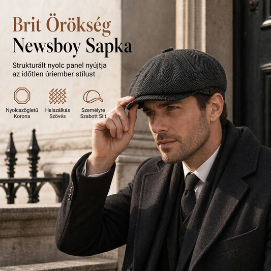 🎩 Ośmiokątna beretka w brytyjskim stylu – styl vintage, unisex, na co dzień ✨